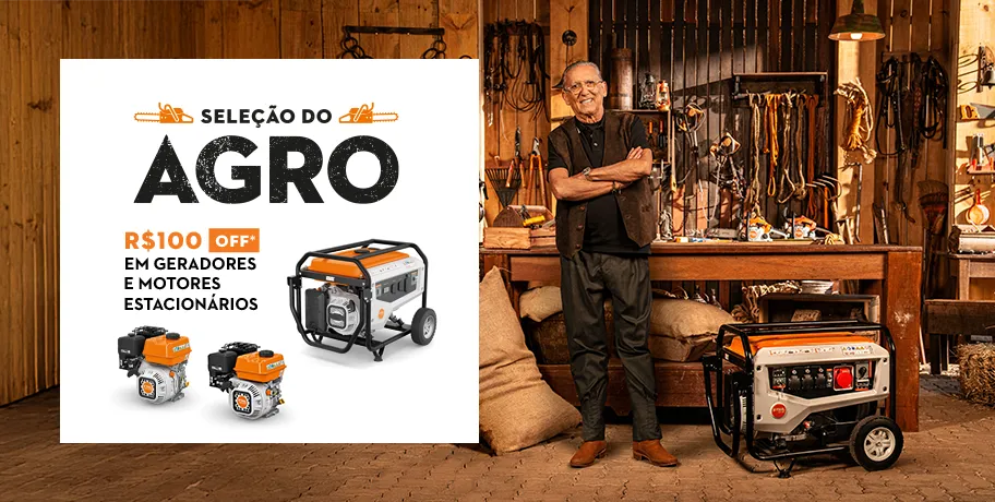 R$100 OFF* EM GERADORES E MOTORES ESTACIONÁRIOS